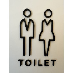 Toilet deurbord / Pictogrammen - Man + Vrouw 3D - hoogwaardig Acryl bord Toilet deurbord / Pictogrammen - Man + Vrouw 3D - hoogwaardig Acryl bord