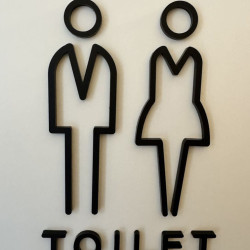 Toilet deurbord / Pictogrammen - Man + Vrouw 3D - hoogwaardig Acryl bord