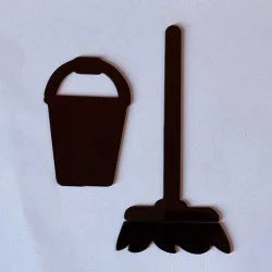 Poetslokaal - Washok pictogram - Blinkend zwart - Shiny