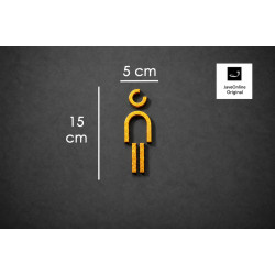 Kleedkamer of Toilet pictogrammen - Man 3D - Divergent - Goud - hoogwaardig Acryl bord Kleedkamer of Toilet pictogrammen - Man 3D - Divergent - Goud - hoogwaardig Acryl bord