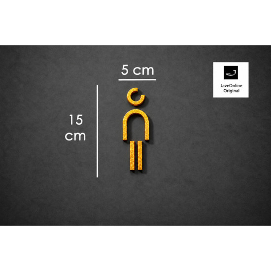 Kleedkamer of Toilet pictogrammen - Man 3D - Divergent - Goud - hoogwaardig Acryl bord Kleedkamer of Toilet pictogrammen - Man 3D - Divergent - Goud - hoogwaardig Acryl bord