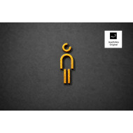 Kleedkamer of Toilet pictogrammen - Man 3D - Divergent - Goud - hoogwaardig Acryl bord Kleedkamer of Toilet pictogrammen - Man 3D - Divergent - Goud - hoogwaardig Acryl bord