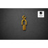 Kleedkamer of Toilet pictogrammen - Man 3D - Divergent - Goud - hoogwaardig Acryl bord