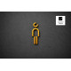 Kleedkamer of Toilet pictogrammen - Man 3D - Divergent - Goud - hoogwaardig Acryl bord Kleedkamer of Toilet pictogrammen - Man 3D - Divergent - Goud - hoogwaardig Acryl bord