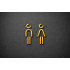 Kleedkamer of Toilet pictogrammen - Man + Vrouw 3D - Divergent - Goud - hoogwaardig Acryl bord