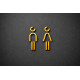 Kleedkamer of Toilet pictogrammen - Man + Vrouw 3D - Divergent - Goud - hoogwaardig Acryl bord Kleedkamer of Toilet pictogrammen - Man + Vrouw 3D - Divergent - Goud - hoogwaardig Acryl bord