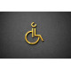 Kleedkamer of Toilet pictogrammen - Rolstoel 3D - Divergent - Goud - hoogwaardig Acryl bord