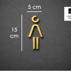 Kleedkamer of Toilet pictogrammen - Vrouw 3D - Divergent - Goud - hoogwaardig Acryl bord