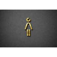 Kleedkamer of Toilet pictogrammen - Vrouw 3D - Divergent - Goud - hoogwaardig Acryl bord Kleedkamer of Toilet pictogrammen - Vrouw 3D - Divergent - Goud - hoogwaardig Acryl bord