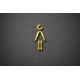 Kleedkamer of Toilet pictogrammen - Vrouw 3D - Divergent - Goud - hoogwaardig Acryl bord