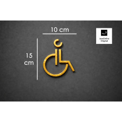 Kleedkamer of Toilet pictogrammen - Rolstoel 3D - Divergent - Goud - hoogwaardig Acryl bord Kleedkamer of Toilet pictogrammen - Rolstoel 3D - Divergent - Goud - hoogwaardig Acryl bord