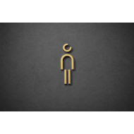 Kleedkamer of Toilet pictogrammen - Man 3D - Divergent - Goud - hoogwaardig Acryl bord Kleedkamer of Toilet pictogrammen - Man 3D - Divergent - Goud - hoogwaardig Acryl bord