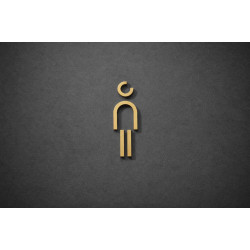 Kleedkamer of Toilet pictogrammen - Man 3D - Divergent - Goud - hoogwaardig Acryl bord