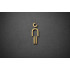 Kleedkamer of Toilet pictogrammen - Man 3D - Divergent - Goud - hoogwaardig Acryl bord