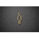 Kleedkamer of Toilet pictogrammen - Man 3D - Divergent - Goud - hoogwaardig Acryl bord Kleedkamer of Toilet pictogrammen - Man 3D - Divergent - Goud - hoogwaardig Acryl bord