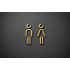 Kleedkamer of Toilet pictogrammen - Man + Vrouw 3D - Divergent - Goud - hoogwaardig Acryl bord