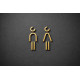 Kleedkamer of Toilet pictogrammen - Man + Vrouw 3D - Divergent - Goud - hoogwaardig Acryl bord Kleedkamer of Toilet pictogrammen - Man + Vrouw 3D - Divergent - Goud - hoogwaardig Acryl bord