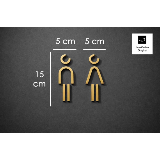 Kleedkamer of Toilet pictogrammen - Man + Vrouw 3D - Divergent - Goud - hoogwaardig Acryl bord Kleedkamer of Toilet pictogrammen - Man + Vrouw 3D - Divergent - Goud - hoogwaardig Acryl bord