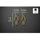 Kleedkamer of Toilet pictogrammen - Man + Vrouw 3D - Divergent - Goud - hoogwaardig Acryl bord Kleedkamer of Toilet pictogrammen - Man + Vrouw 3D - Divergent - Goud - hoogwaardig Acryl bord