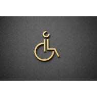 Kleedkamer of Toilet pictogrammen - Rolstoel 3D - Divergent - Goud - hoogwaardig Acryl bord Kleedkamer of Toilet pictogrammen - Rolstoel 3D - Divergent - Goud - hoogwaardig Acryl bord