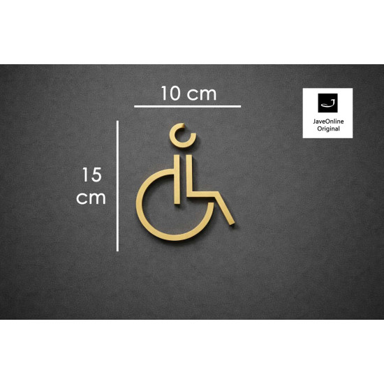 Kleedkamer of Toilet pictogrammen - Rolstoel 3D - Divergent - Goud - hoogwaardig Acryl bord Kleedkamer of Toilet pictogrammen - Rolstoel 3D - Divergent - Goud - hoogwaardig Acryl bord