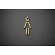 Kleedkamer of Toilet pictogrammen - Vrouw 3D - Divergent - Goud - hoogwaardig Acryl bord Kleedkamer of Toilet pictogrammen - Vrouw 3D - Divergent - Goud - hoogwaardig Acryl bord
