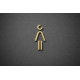 Kleedkamer of Toilet pictogrammen - Vrouw 3D - Divergent - Goud - hoogwaardig Acryl bord Kleedkamer of Toilet pictogrammen - Vrouw 3D - Divergent - Goud - hoogwaardig Acryl bord
