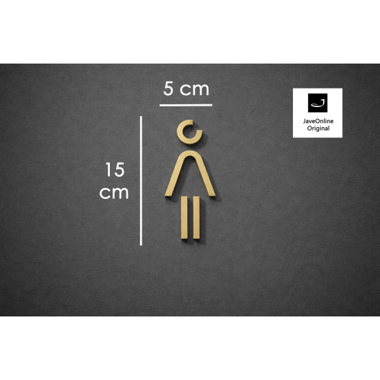 Kleedkamer of Toilet pictogrammen - Vrouw 3D - Divergent - Goud - hoogwaardig Acryl bord Kleedkamer of Toilet pictogrammen - Vrouw 3D - Divergent - Goud - hoogwaardig Acryl bord