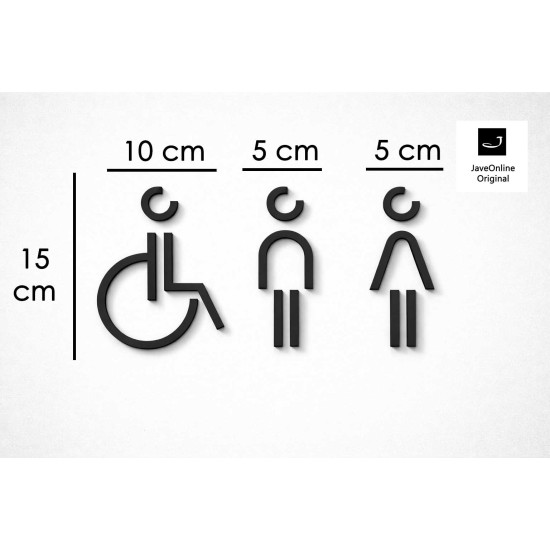 Combinatiepakket Kleedkamer of Toilet pictogrammen - Man + Vrouw + Rolstoel 3D - Divergent - hoogwaardig Acryl bord Combinatiepakket Kleedkamer of Toilet pictogrammen - Man + Vrouw + Rolstoel 3D - Divergent - hoogwaardig Acryl bord