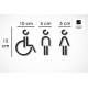 Combinatiepakket Kleedkamer of Toilet pictogrammen - Man + Vrouw + Rolstoel 3D - Divergent - hoogwaardig Acryl bord Combinatiepakket Kleedkamer of Toilet pictogrammen - Man + Vrouw + Rolstoel 3D - Divergent - hoogwaardig Acryl bord