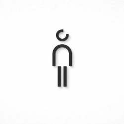 Kleedkamer of Toilet pictogrammen - Man 3D - Divergent - hoogwaardig Acryl bord