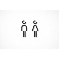 Kleedkamer of Toilet pictogrammen - Man + Vrouw 3D - Divergent - hoogwaardig Acryl bord Kleedkamer of Toilet pictogrammen - Man + Vrouw 3D - Divergent - hoogwaardig Acryl bord