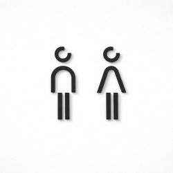Kleedkamer of Toilet pictogrammen - Man + Vrouw 3D - Divergent - hoogwaardig Acryl bord