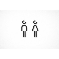 Kleedkamer of Toilet pictogrammen - Man + Vrouw 3D - Divergent - hoogwaardig Acryl bord