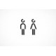 Kleedkamer of Toilet pictogrammen - Man + Vrouw 3D - Divergent - hoogwaardig Acryl bord Kleedkamer of Toilet pictogrammen - Man + Vrouw 3D - Divergent - hoogwaardig Acryl bord