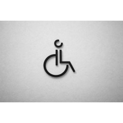 Kleedkamer of Toilet pictogrammen - Rolstoel 3D - Divergent - hoogwaardig Acryl bord