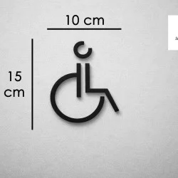 Kleedkamer of Toilet pictogrammen - Rolstoel 3D - Divergent - hoogwaardig Acryl bord