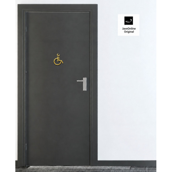 Combinatiepakket Kleedkamer of Toilet pictogrammen - Man + Vrouw + Rolstoel 3D - Divergent- Goud - hoogwaardig Acryl bord