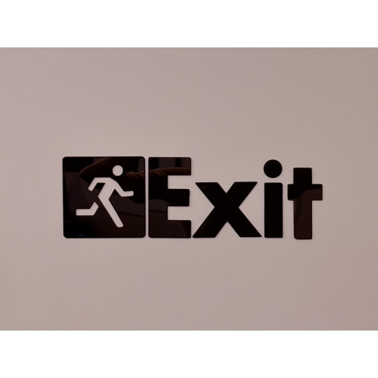 Exit pictogram - Blinkend zwart - Modern zwart XL