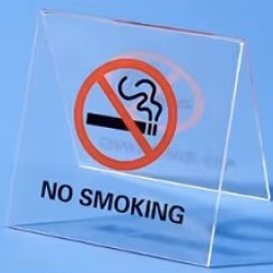 Niet roken tafelstandaard - opschrift No Smoking en Verbodsteken - Set van 3