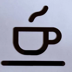Koffiekamer - Bar - Tearoom - Refter pictogram - Blinkend zwart - Shiny