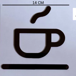 Koffiekamer - Bar - Tearoom - Refter pictogram - Blinkend zwart - Shiny