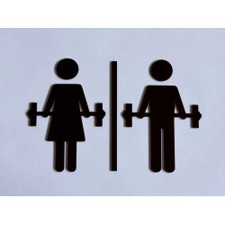 Sportlokaal - Gym - Sportschool - Fitness pictogram - Blinkend zwart - Shiny