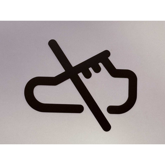 Geen schoenen - pictogram - Blinkend zwart - Shiny