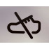 Geen schoenen - pictogram - Blinkend zwart - Shiny
