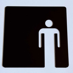 Toilet - kleedkamer MAN pictogram - Blinkend zwart - Shiny