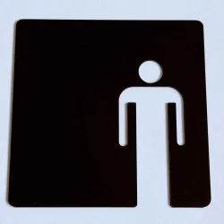 Toilet - kleedkamer MAN pictogram - Blinkend zwart - Shiny