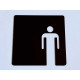 Toilet - kleedkamer MAN pictogram - Blinkend zwart - Shiny