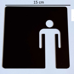 Toilet - kleedkamer MAN pictogram - Blinkend zwart - Shiny