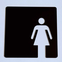 Toilet - kleedkamer VROUW pictogram - Blinkend zwart - Shiny